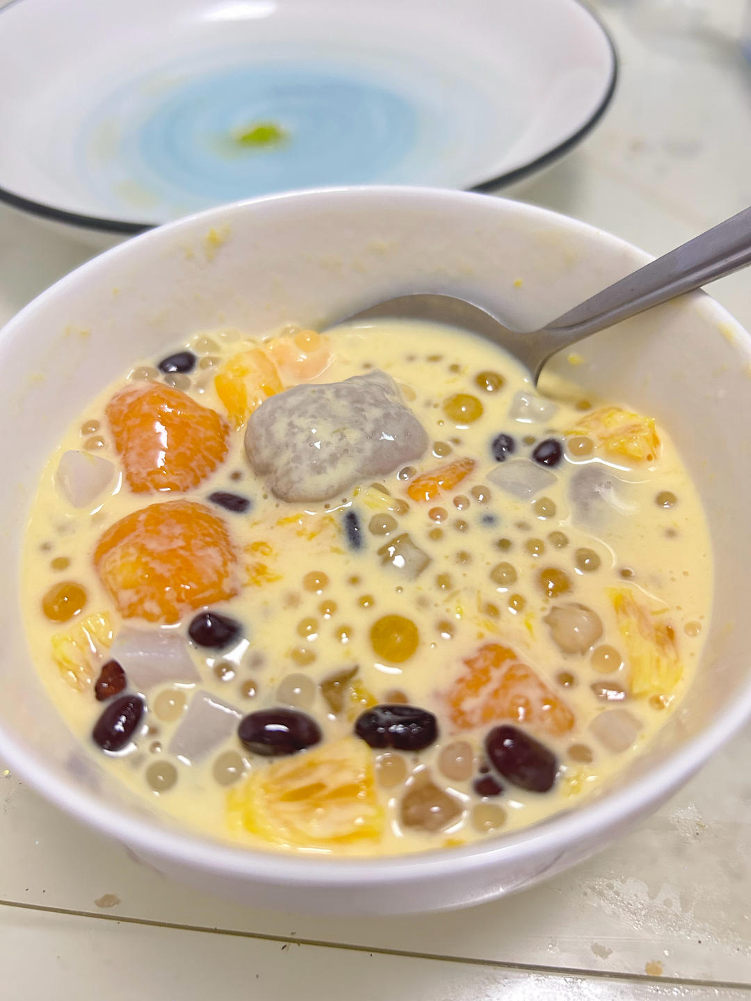 港式甜品——杨枝甘露(芒果西米露)附芒果花切法