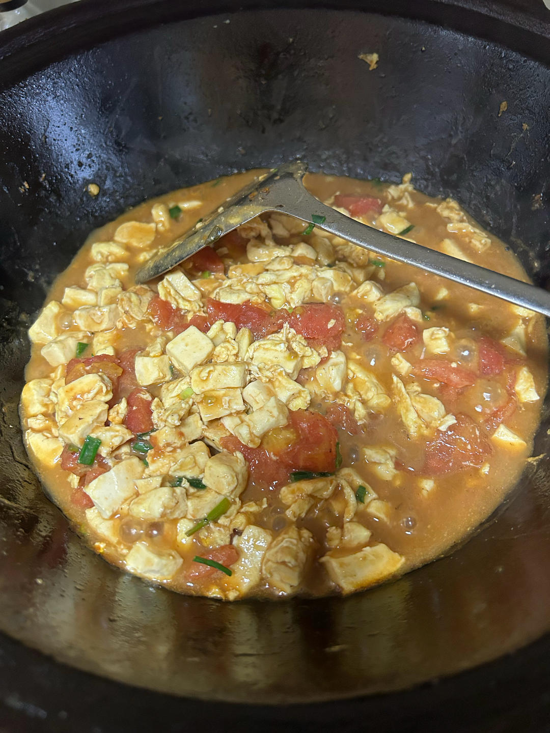 酸甜绵软的番茄鸡蛋炖豆腐