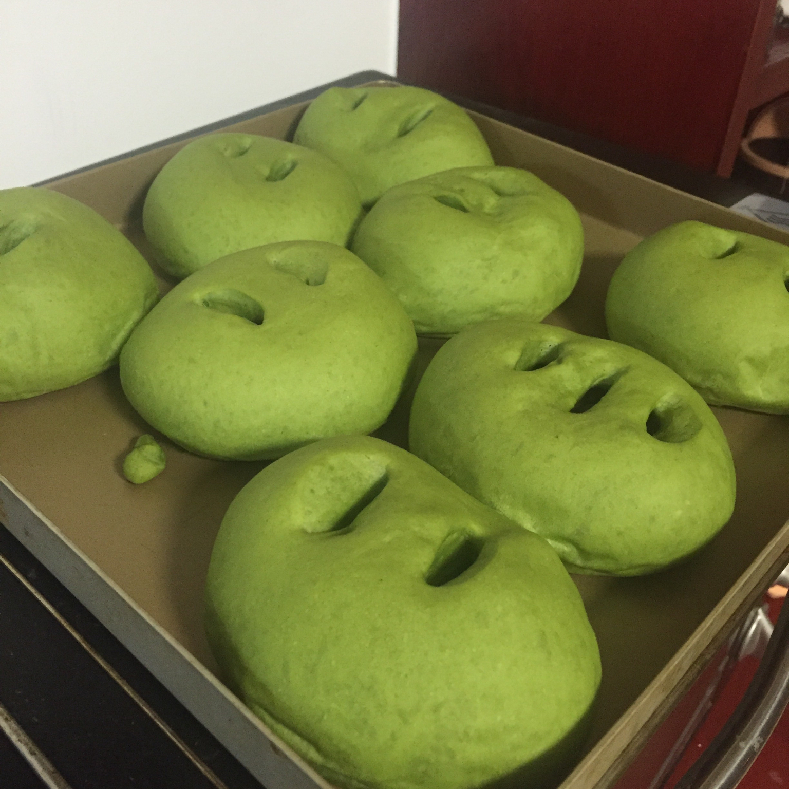 抹茶豆沙小面包（无油脂）