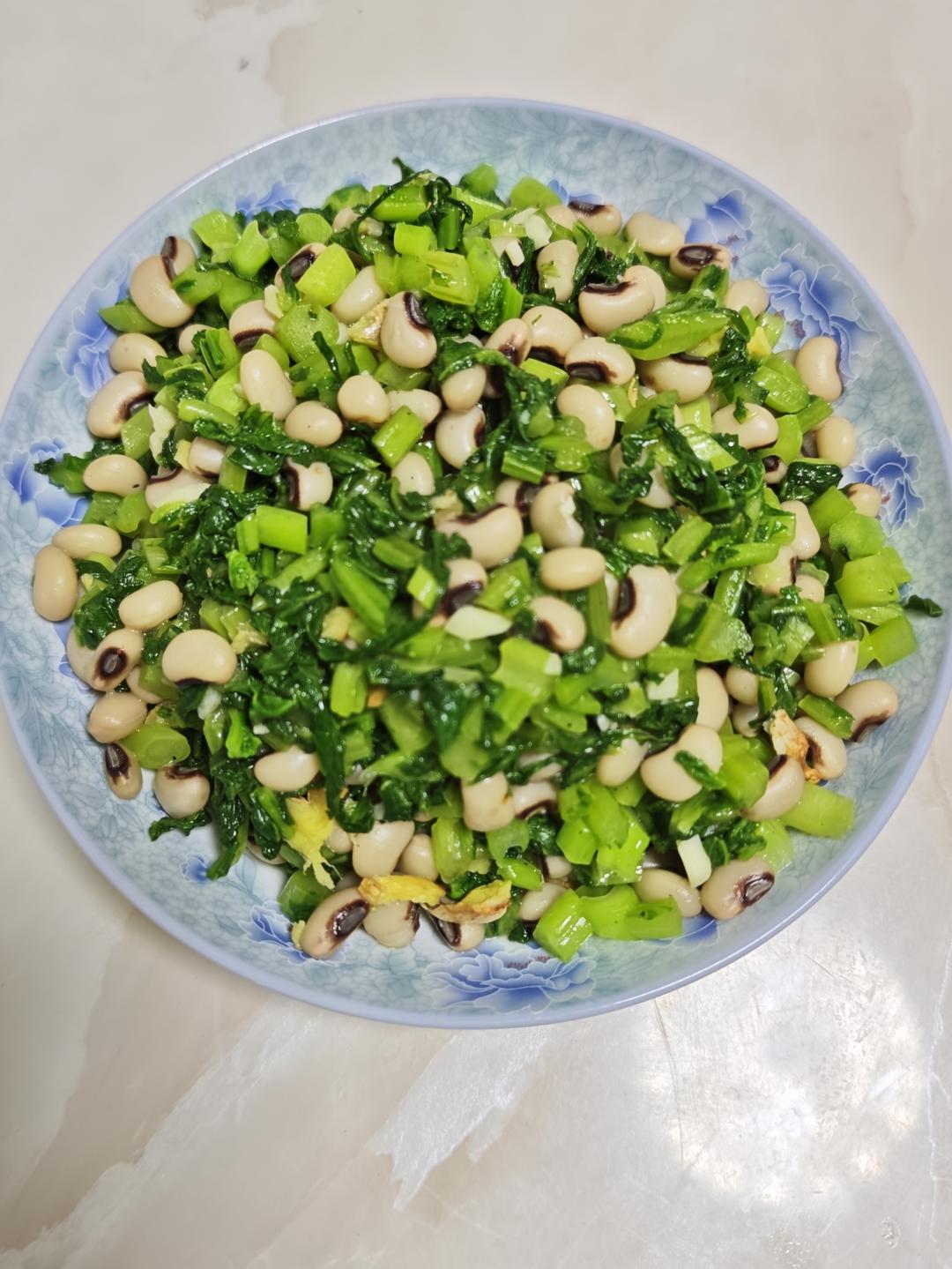 饭豆焖芥菜