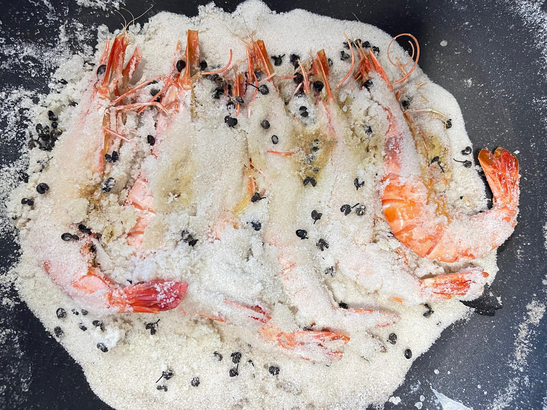 超大超鲜的盐焗🦐虾