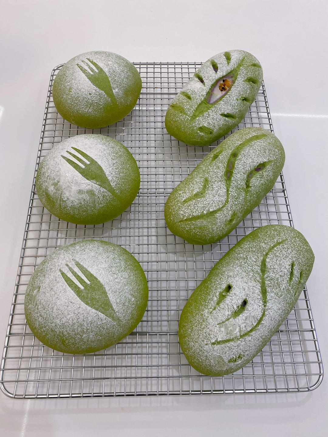 抹茶芋泥麻薯软欧包🍃夏日小清新