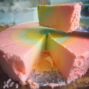 彩虹冻芝士蛋糕6寸圆模的做法 步骤1