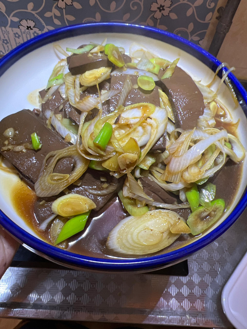 大葱冒鸭血（炒鸭血）