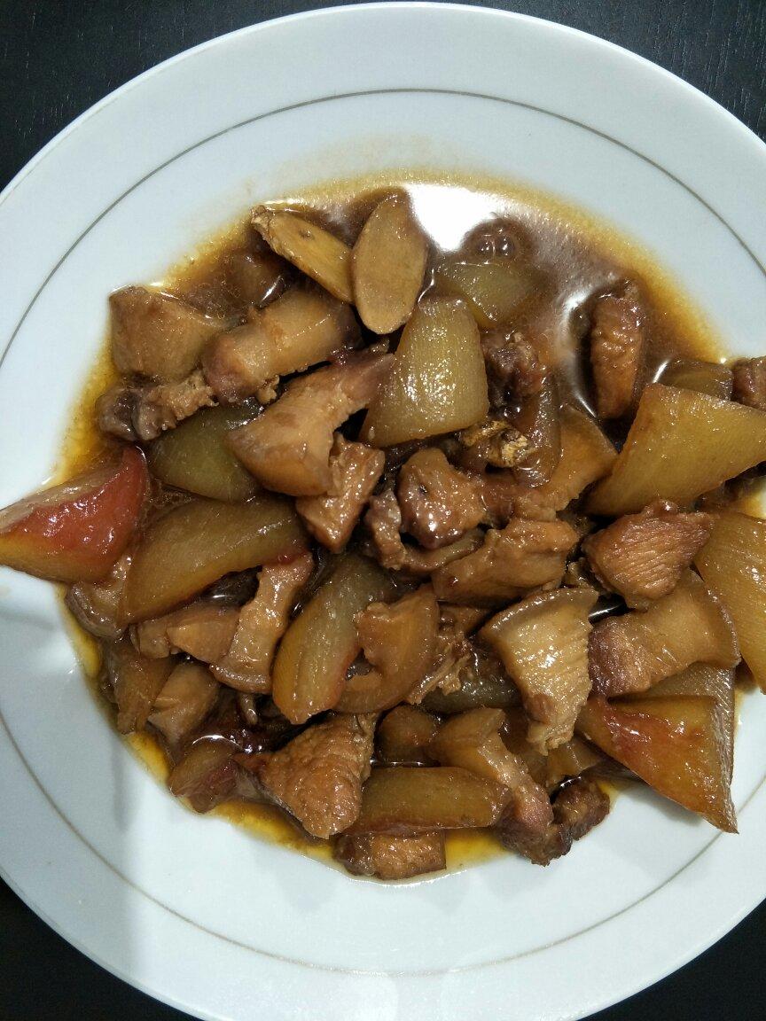 五花肉红烧西瓜皮