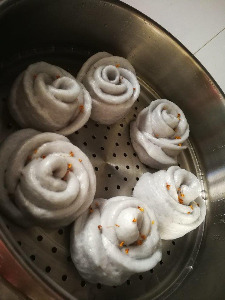 一帘幽梦：蝶豆花蓝色妖姬玫瑰馒头