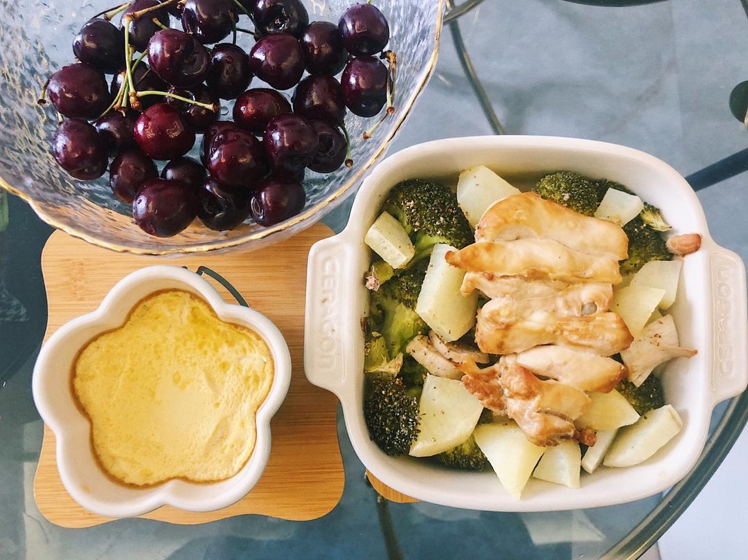 无油鸡胸肉烤时蔬