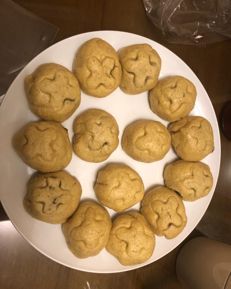 低脂健康快手版玉米面豆沙包