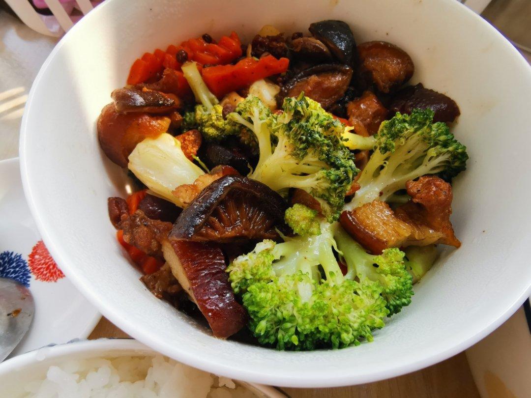 百姓人家——西兰花胡萝卜炒蘑菇