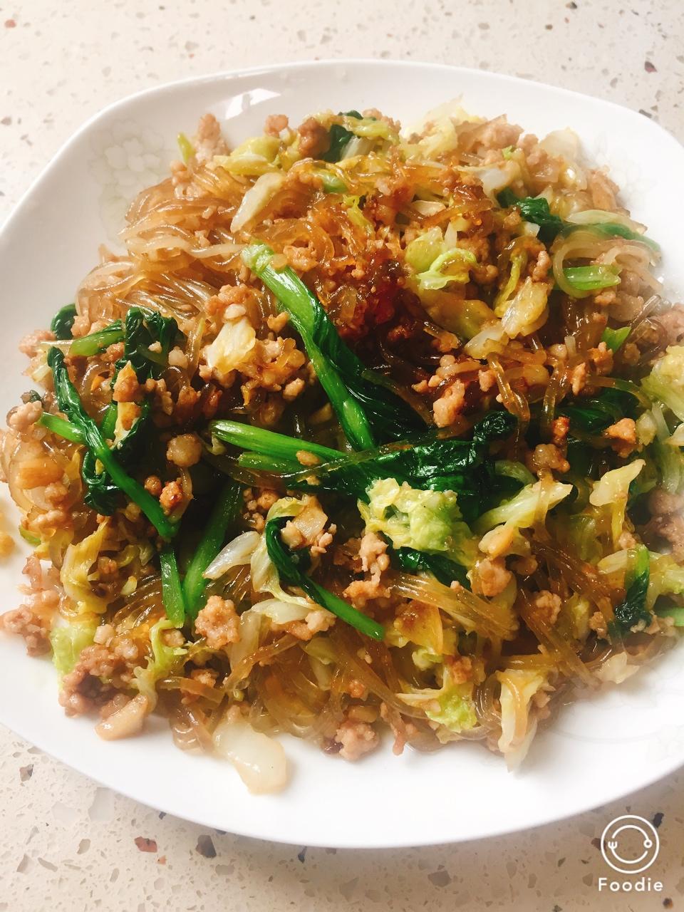 肉末（肉丝）炒粉丝
