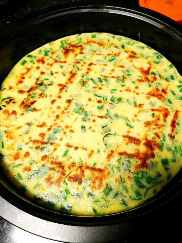 果宝宝nup1做的韭菜鸡蛋摊饼