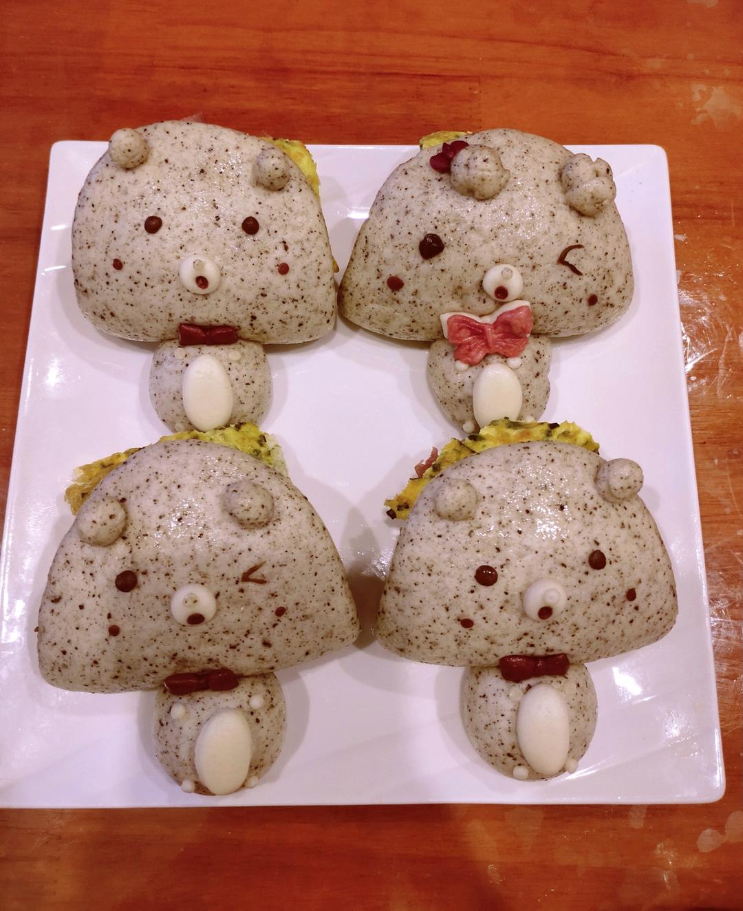 原创.青花瓷牡丹花馒头