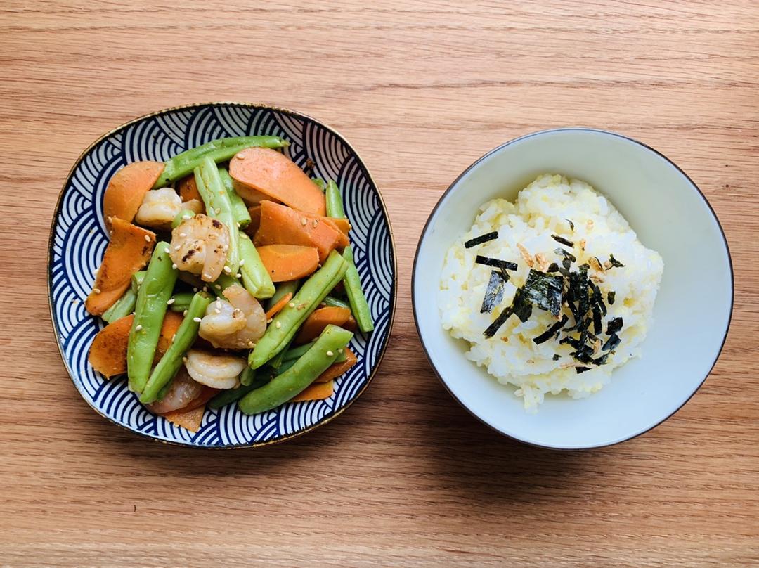 虾仁炒四季豆（豆角皆可）