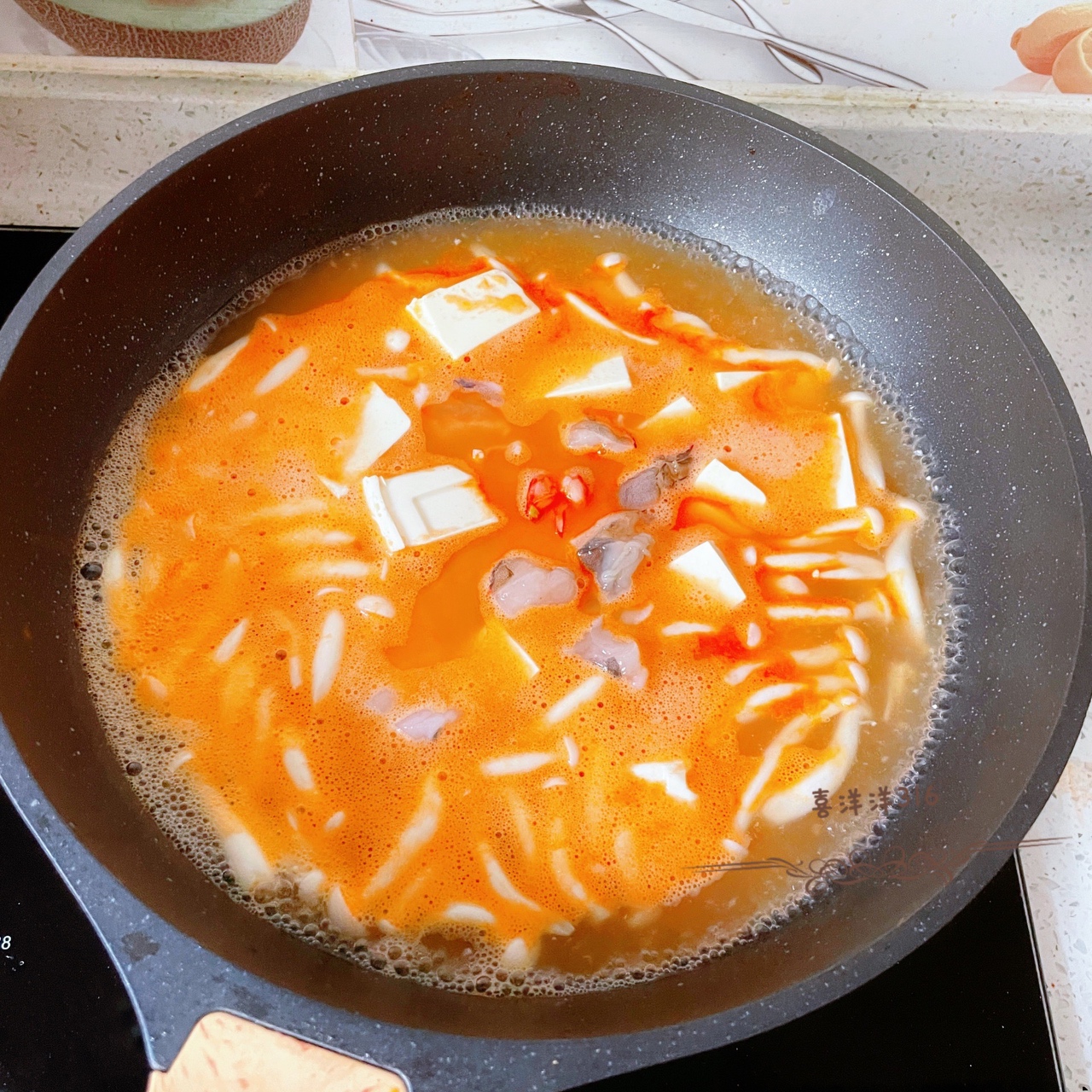 新年躺瘦不油腻❗️低脂低卡❗️对虾白玉菇豆腐汤的做法 步骤10