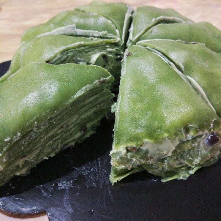 美味的煎蛋糕—抹茶千层蛋糕