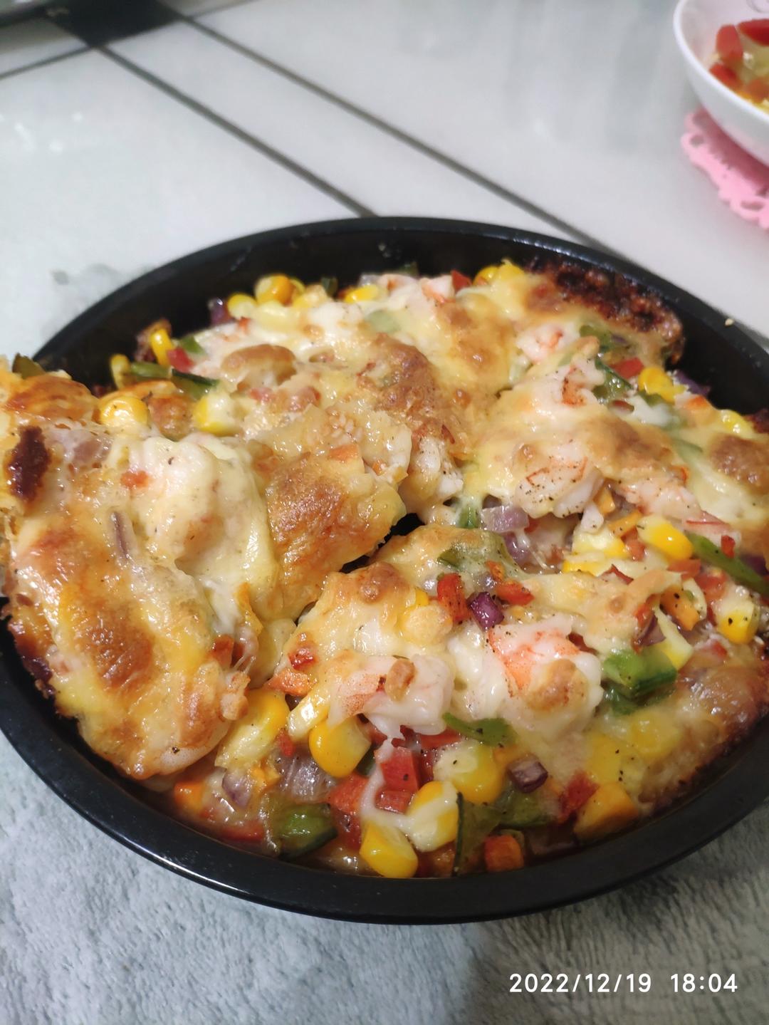 自制懒人披萨🍕全网最快手做法！