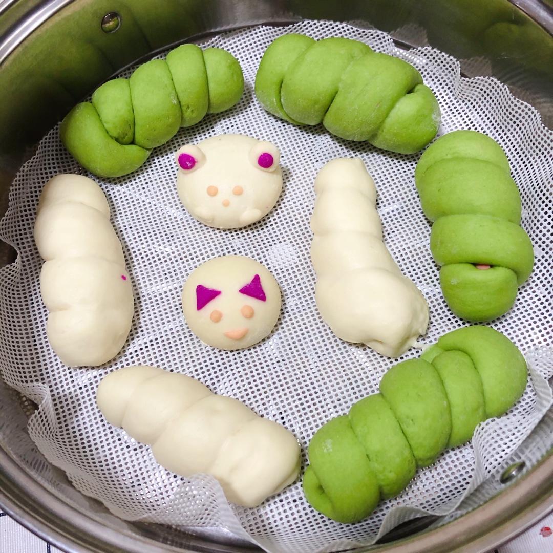 火腿毛毛虫卷➕卡通馒头
