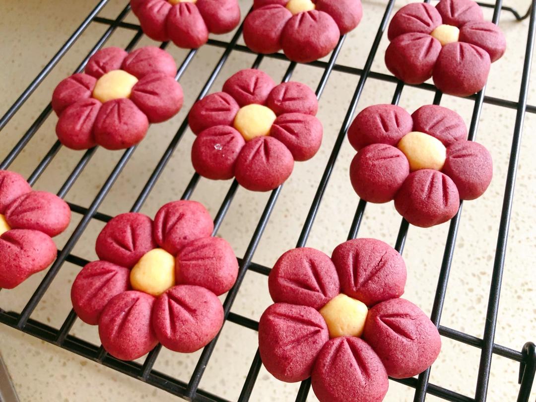 送你一朵小红花 🌺免模具｜零难度花朵饼干