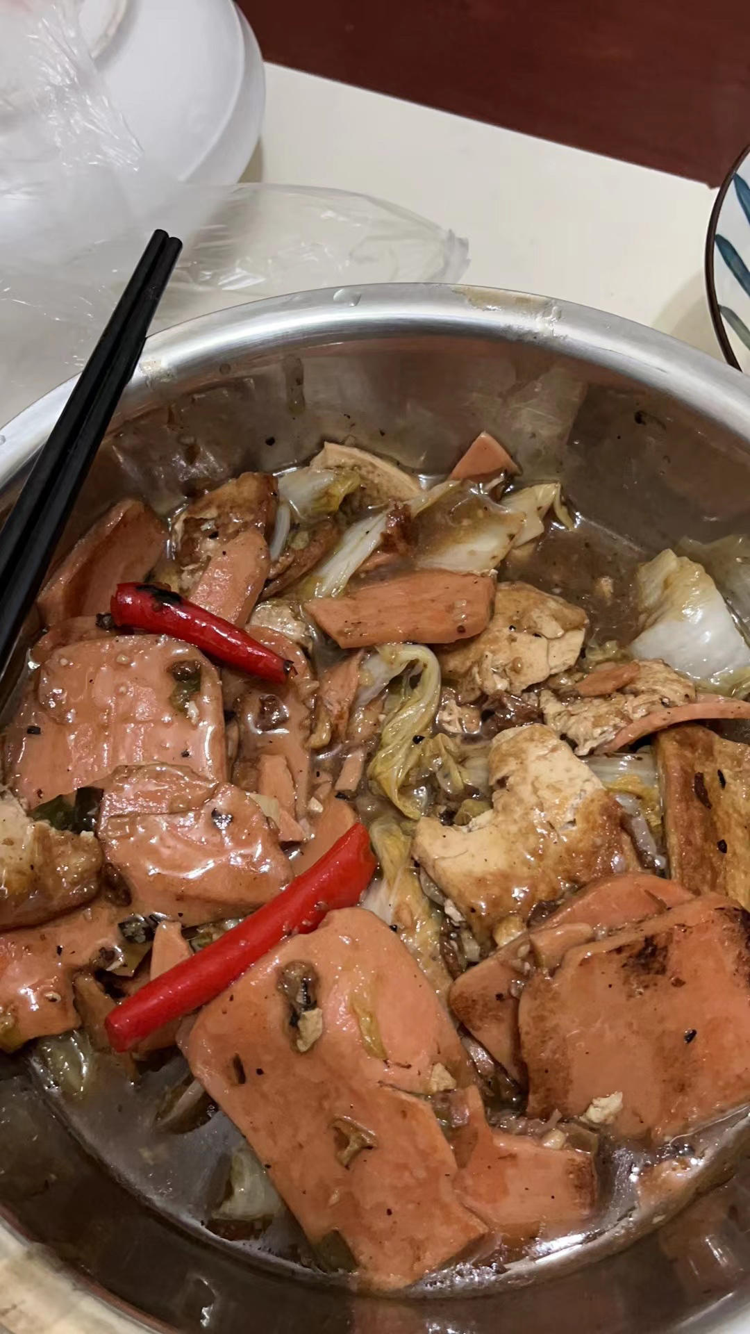 ✨无敌下饭❗️好吃到哭的白菜火腿豆腐煲