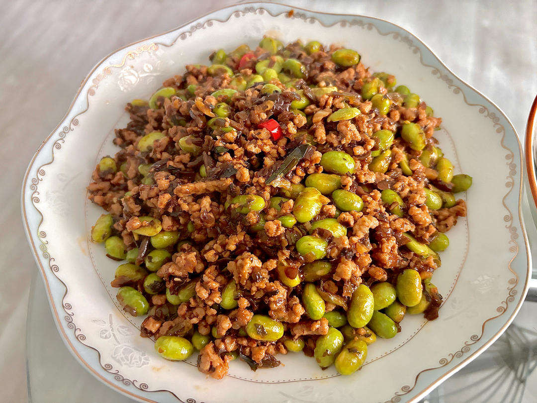 肉沫炒毛豆｜下饭神器