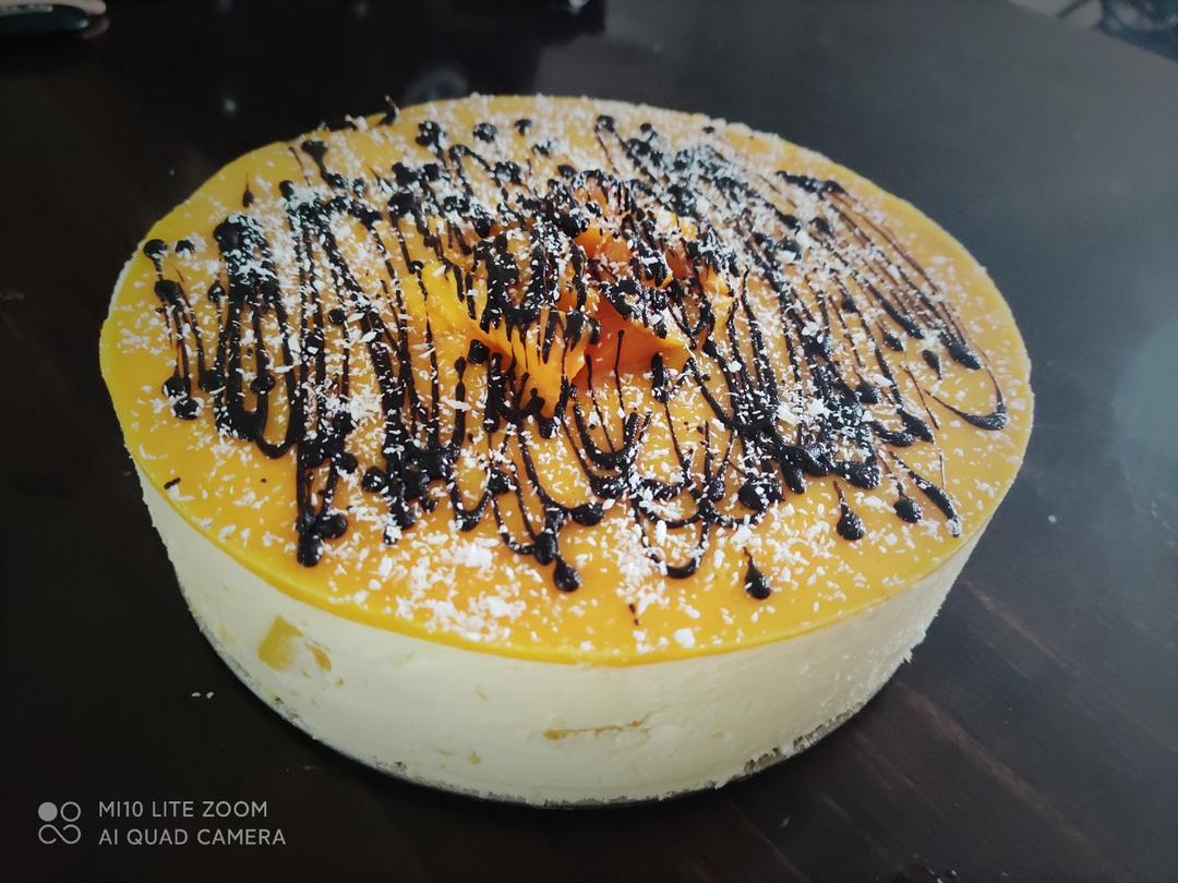 芒果慕斯蛋糕8寸，简单