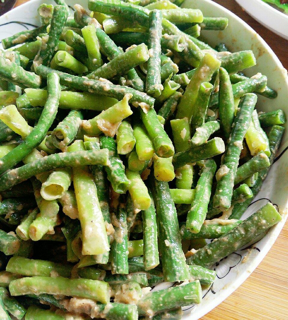 凉拌麻酱豇豆的做法