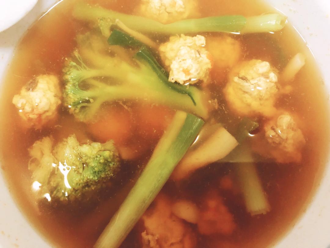 香菇胡萝卜鸡胸肉丸子汤（减肥）