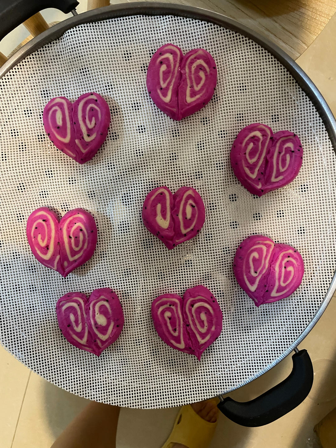 菠菜汁爱心馒头（一次发酵法）