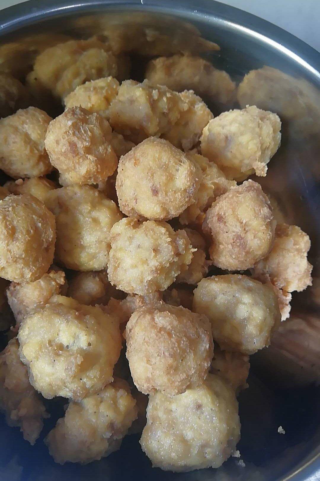 胖小龙啊做的香炸豆腐肉丸子
