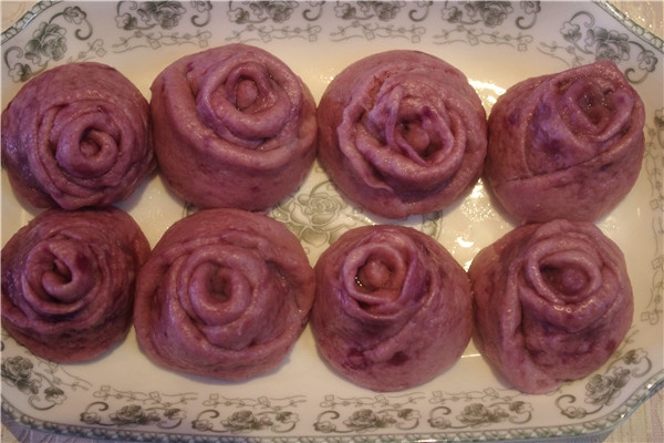 紫薯玫瑰花馒头