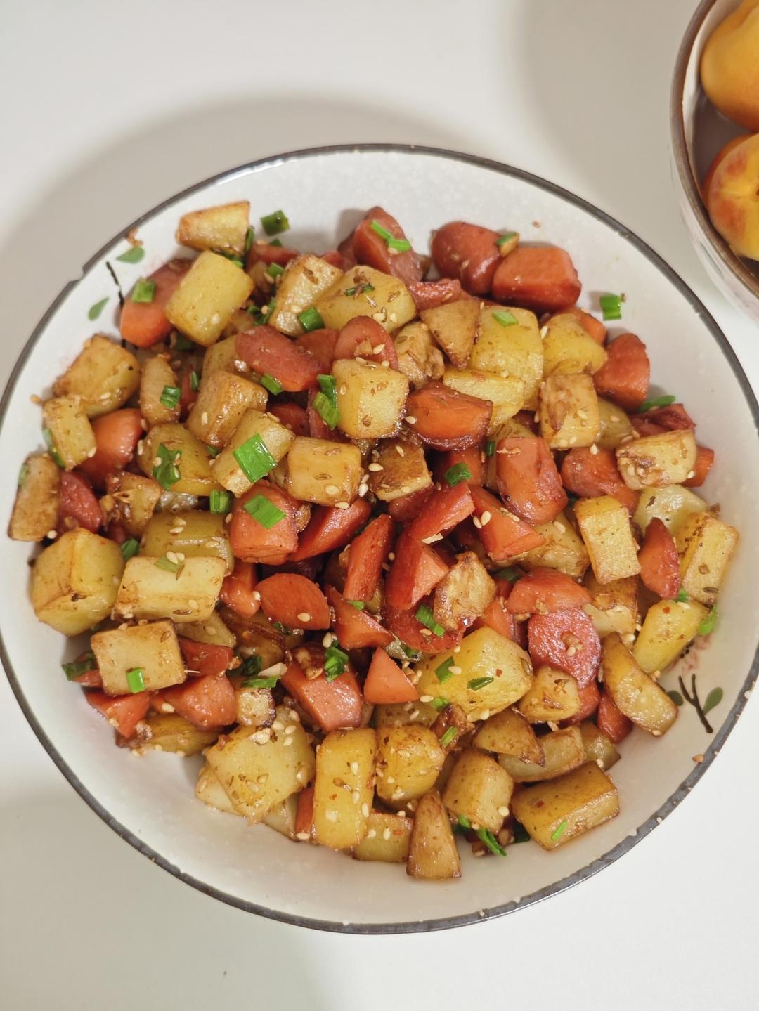 烧烤火腿土豆的做法