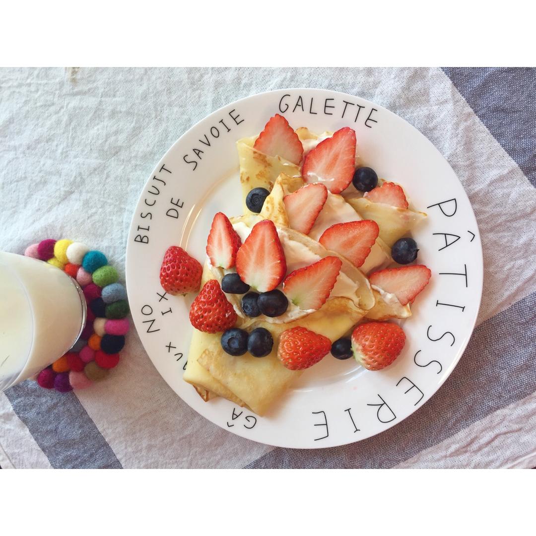 早餐水果可丽饼