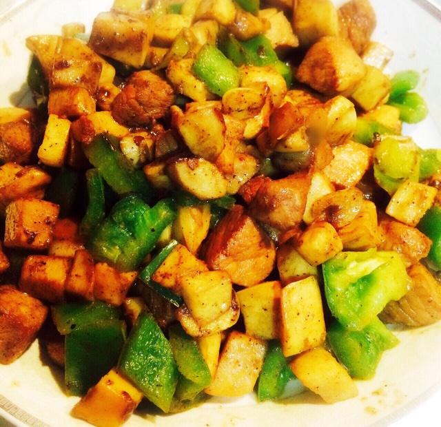 黑椒杏鲍菇牛肉粒