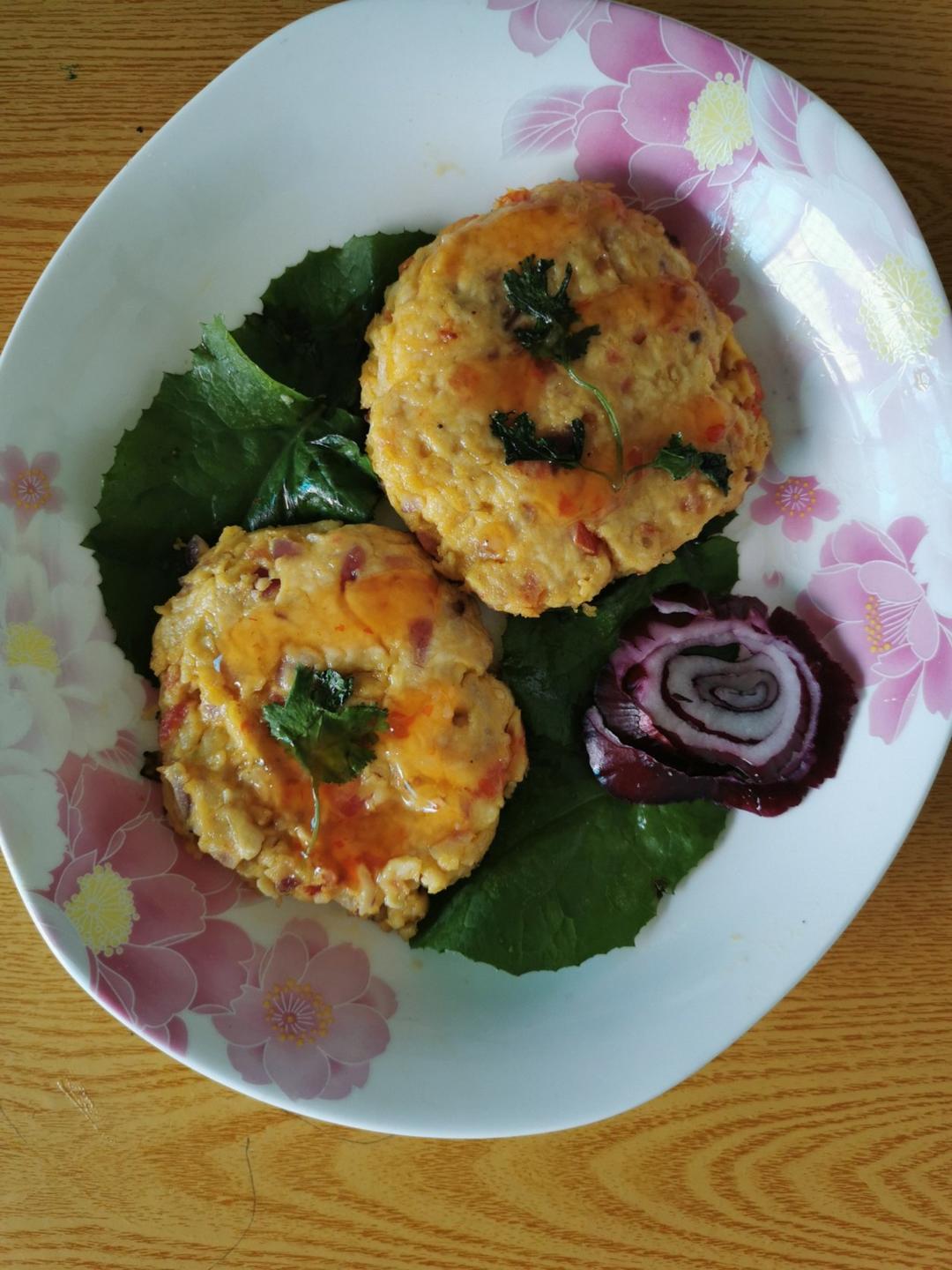 鸡胸肉蔬菜饼