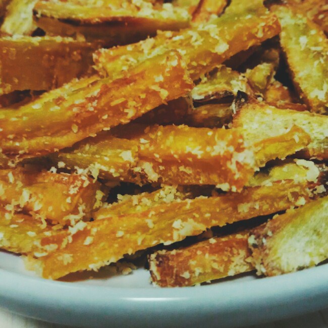 椰蓉烤红薯条（健康夜宵）