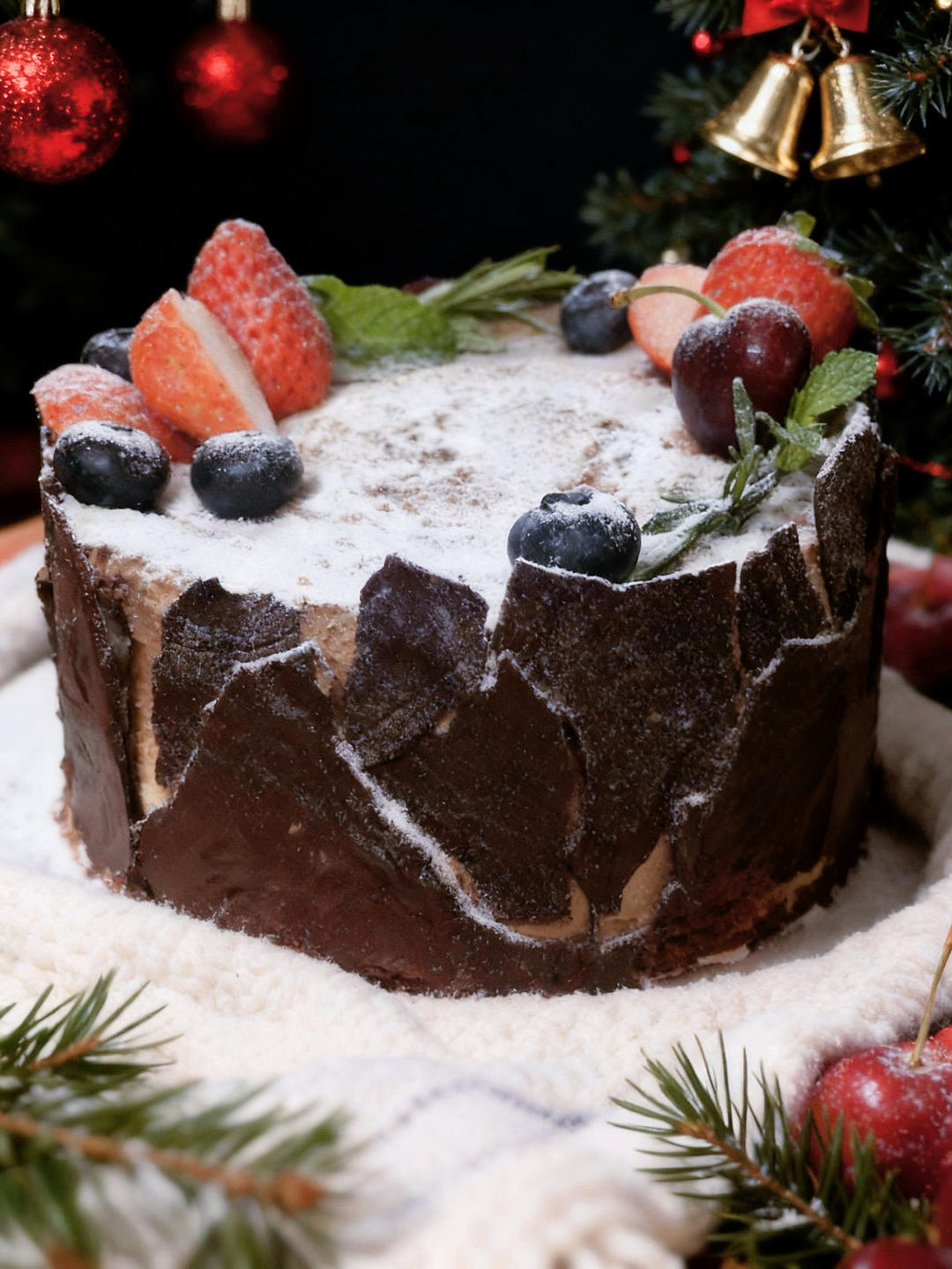 【圣诞树桩蛋糕】