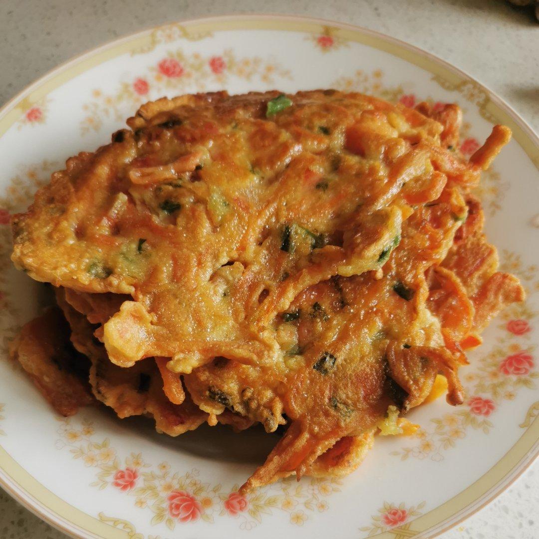 “知否知否应是绿肥红瘦”之香葱胡萝卜丝鸡蛋饼🥕（10分钟制成的营养早餐）