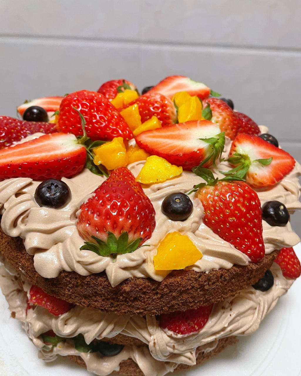 超详细 奶油巧克力生日裸蛋糕