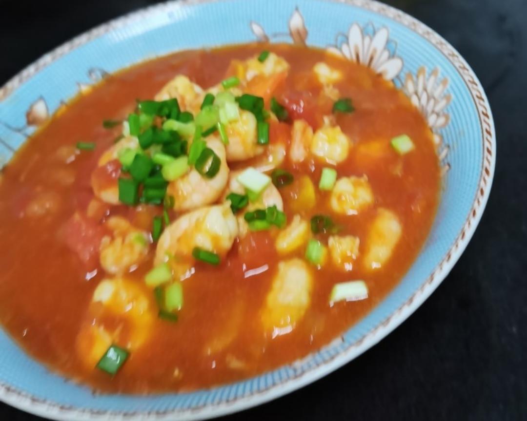 番茄虾的做法