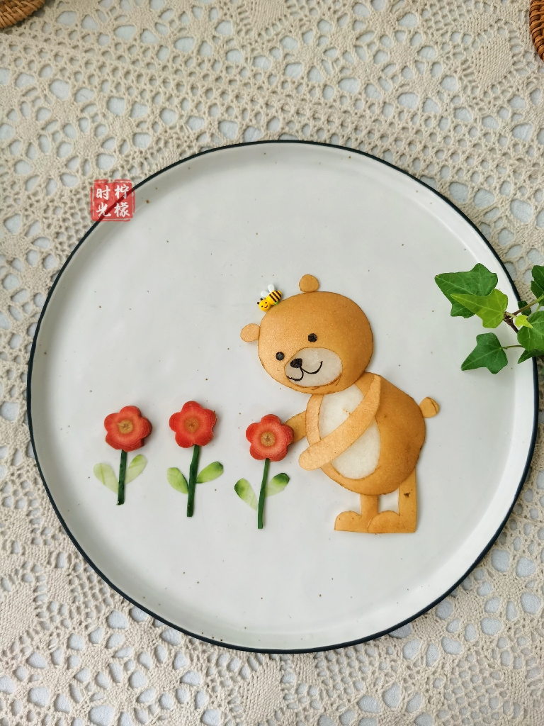 【餐盘画】小熊和它的花的做法
