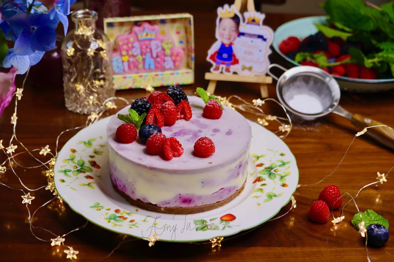 【梦幻双莓】蓝莓树莓双色冷藏乳酪蛋糕的做法