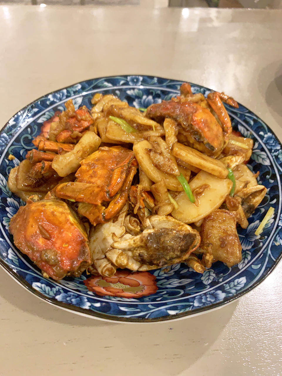 梭子蟹炒年糕～标准的江浙菜