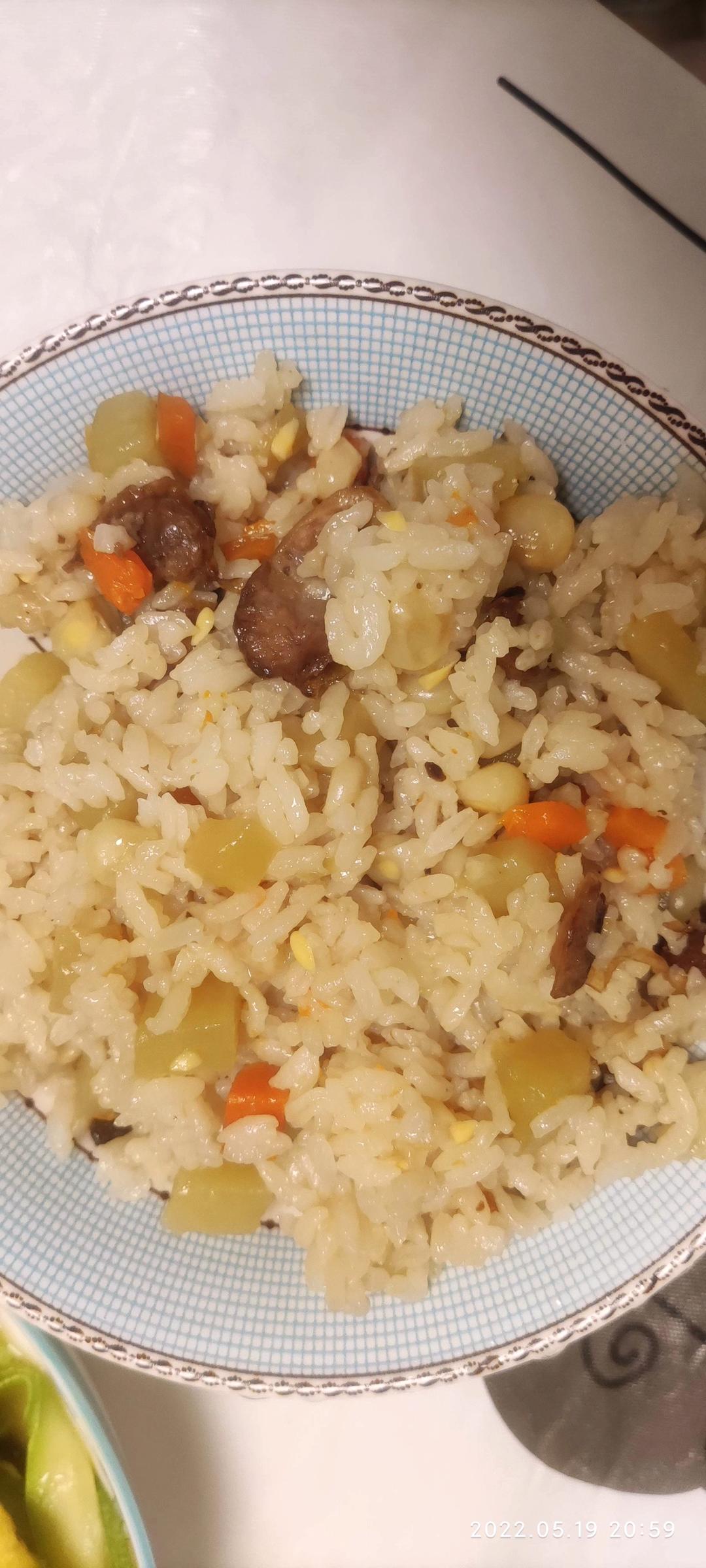 电饭锅版腊肉饭