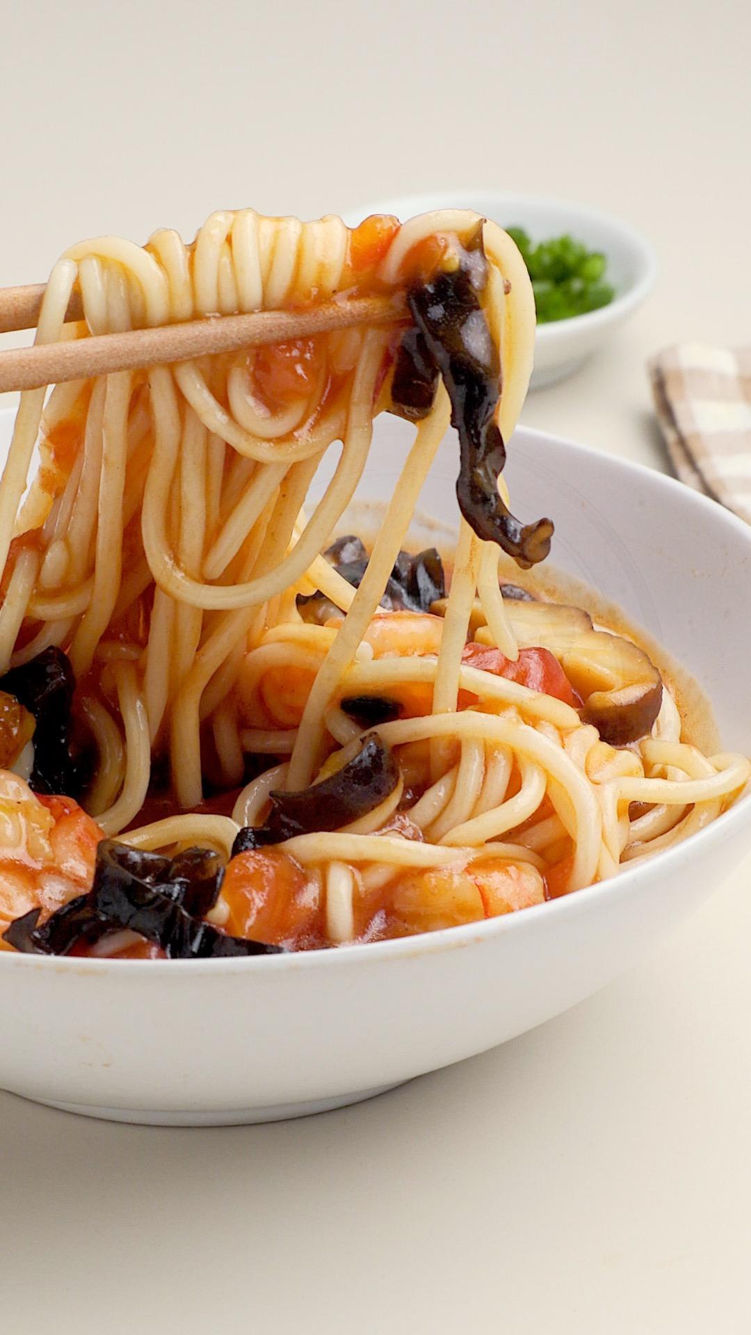 番茄三鲜打卤面的做法