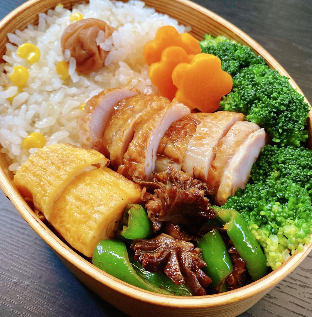 月亮riku做的高中生的午餐便当蔬菜鸡肉卷火燎鸡胗