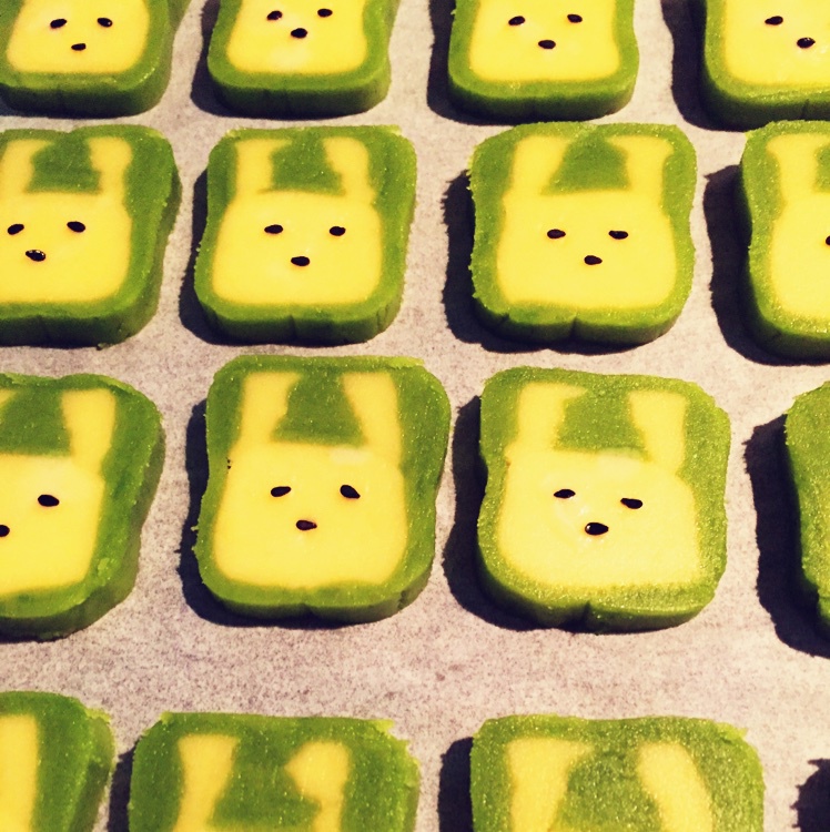 抹茶兔兔曲奇（比熊猫简单！超详细实物图+超良心手绘图）