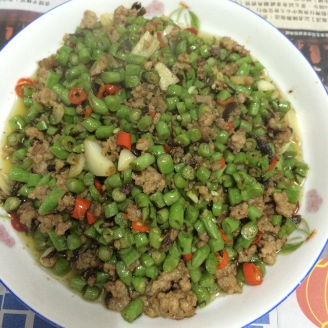 干煸榄菜肉末豆角