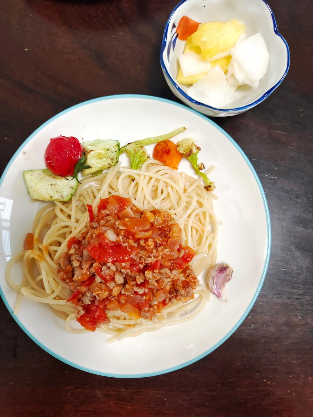 （完胜必胜客的）番茄肉酱意大利面～