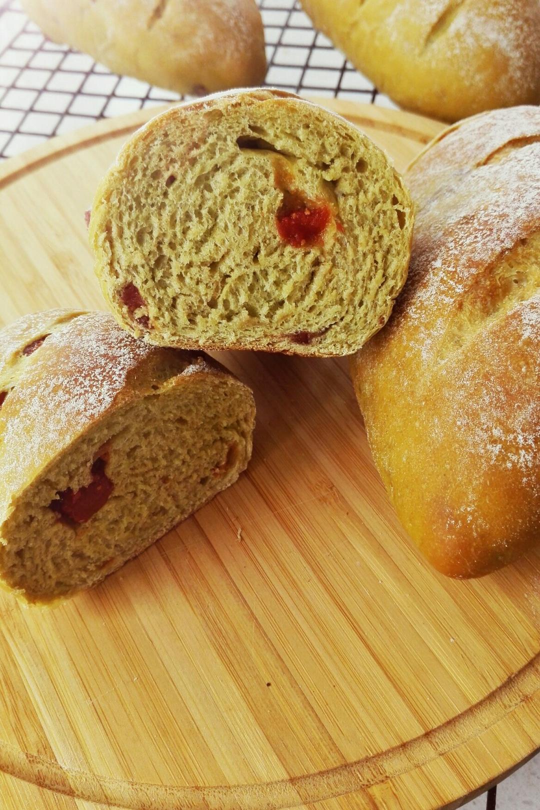 绿肥红瘦 抹茶草莓软欧