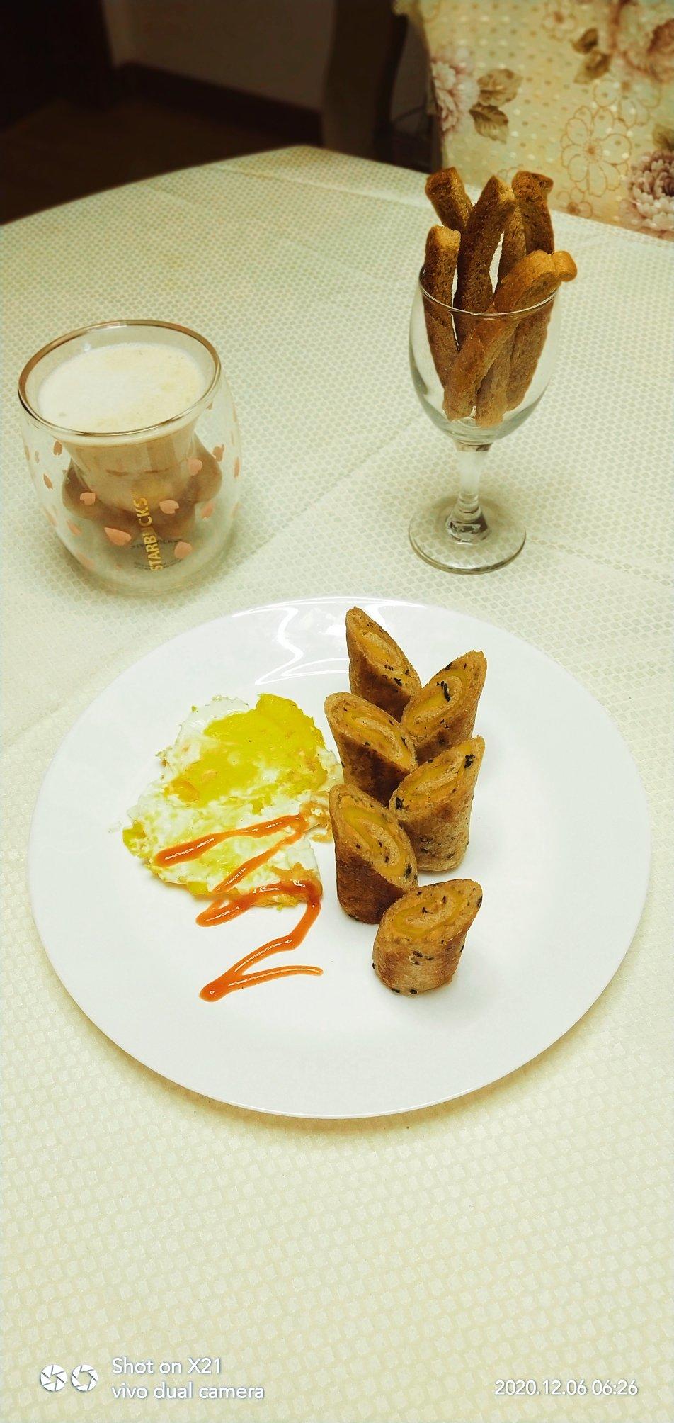 平底锅就能做❗️快手早餐❗️肉松吐司卷